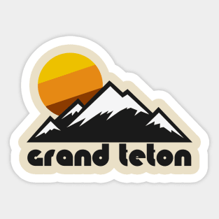 Retro Grand Teton ))(( Tourist Souvenir Travel Wyoming Design Sticker